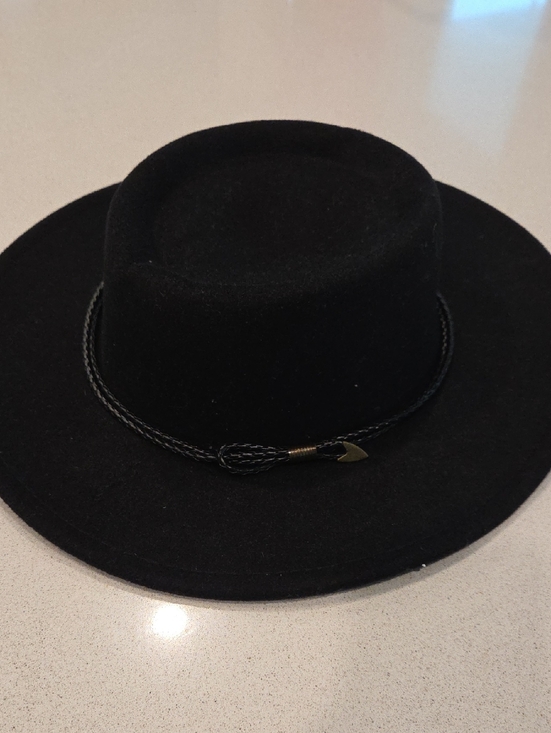 House of Harlow 1960 Black Wide-Brim Wool Hat main image 4